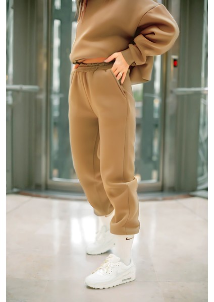 Yeni Sezon Ultra Yumuşak Kalın Eşofman Takımı Karamel Vizon fiyatları