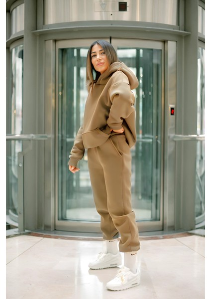 Yeni Sezon Ultra Yumuşak Kalın Eşofman Takımı Karamel Vizon modelleri