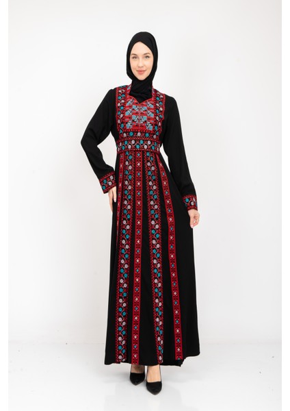 ® Palestinian Peasant Dress With Single-Sided Floral Embroidery C100044