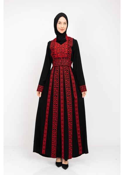® Palestinian Peasant Dress With Single-Sided Floral Embroidery C100044 modelleri
