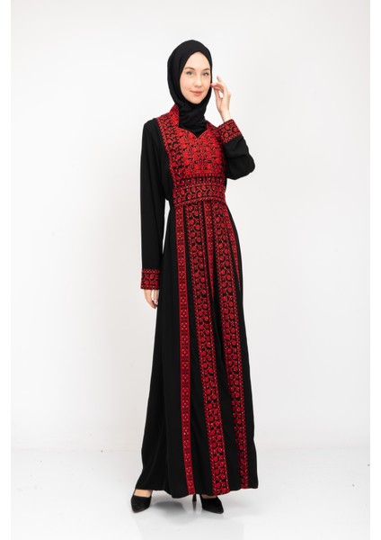 ® Palestinian Peasant Dress With Single-Sided Floral Embroidery C100044