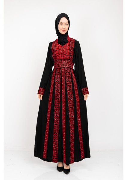 ® Palestinian Peasant Dress With Single-Sided Floral Embroidery C100044