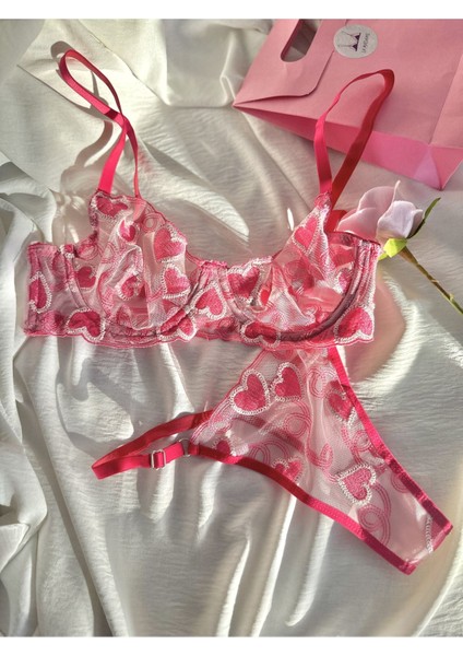 Luna Pinky Heart Bralet Takımı