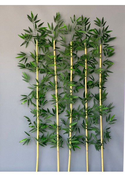 Yapay Bambu Separatör Çubuğu 170 cm, Yeşil, Yaprak Desenli