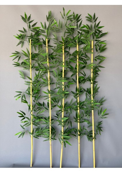 Yapay Bambu Separatör Çubuğu 170 cm, Yeşil, Yaprak Desenli