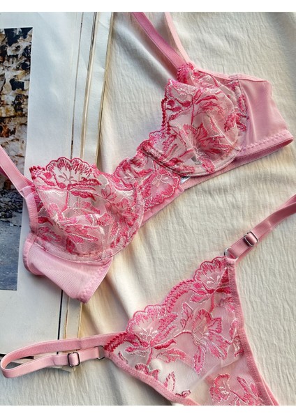 Adele Pink Bralet Takımı