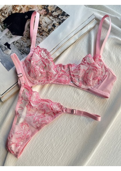 Adele Pink Bralet Takımı