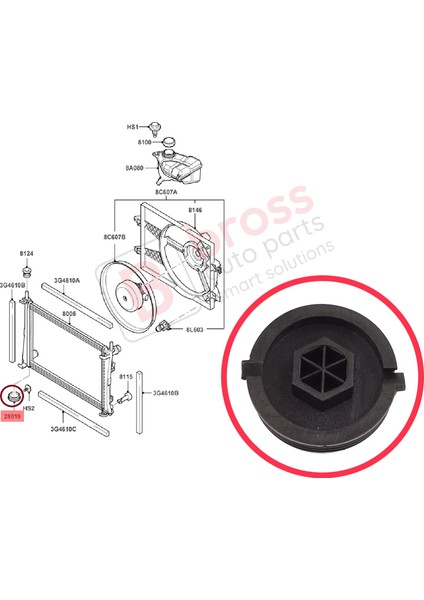 BSP1150 Ford Fiesta Mk5 Jh Jd Fusion Ju 2002-2012 Için Radyatör Soğutma Panel Alt Somun Kapağı modelleri