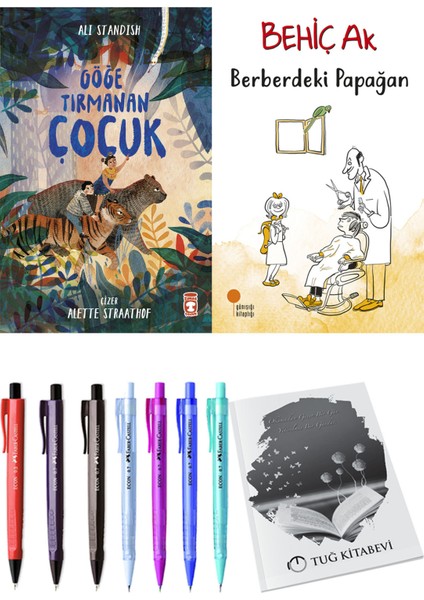 Berberdeki Papağan ve Göğe Tırmanan Çocuk 2'li Set