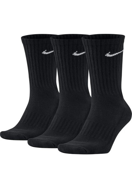 Cushioned 3 Pack Cotton Crew Socks 3 Lü Pamuklu Spor Çorap Siyah