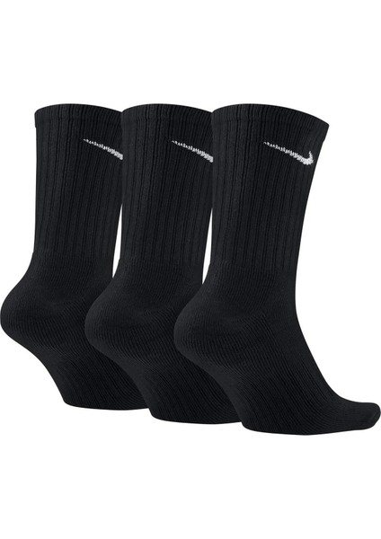 Cushioned 3 Pack Cotton Crew Socks 3 Lü Pamuklu Spor Çorap Siyah