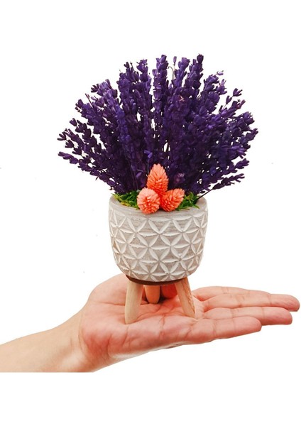 Mor Lavanta Kuru Çiçek Aranjmanı, Dekoratif ve Hediyelik, 10-15 cm modelleri