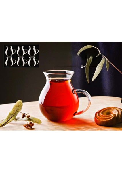 Isıya Dayanaklı 6 Lı Cam Saplı Çay Bardak 200 ml