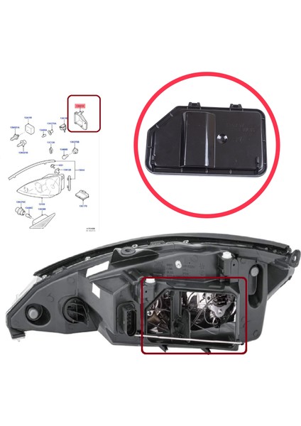 BSP1160-2 Ford Focus Mk1 Mk1.5 2001-2005 Makyajlı Kasa 1334938 Için Sağ Far Arka Ampul Toz Kapağı Seti modelleri