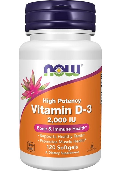 Foods, Vitamin D3 High Potency 2000 Iu 120 Softgels