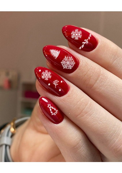 Beyaz Kar Tanesi Yılbaşı Tırnak Sticker Nail Art Tırnak Süsü