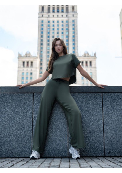 Kadın Haki Yoga Tshirt modelleri