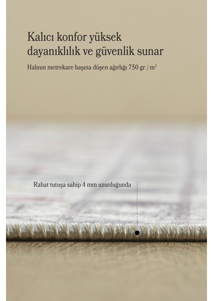 Dijital Baskı Yıkanabilir Kaymaz Taban Kilim Desenli Gri Salon Halısı Mutfak Halısı Yolluk