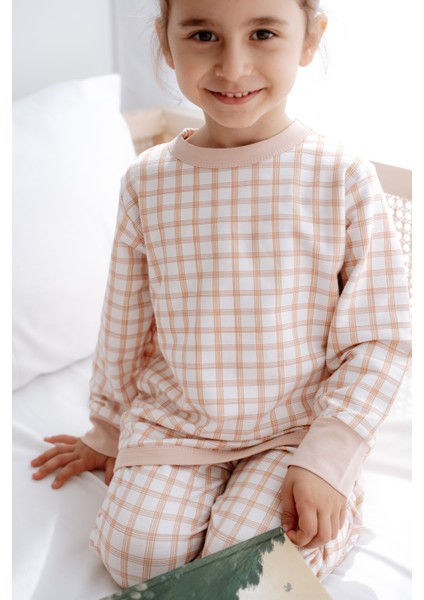 1.0 Tog Çocuk Pijama Takımı - Pöti Kare Desenli