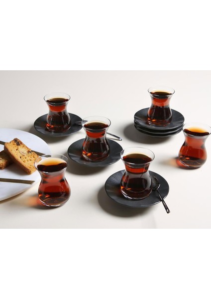 Seasons Siyah 12 Parça 6 Kişilik Çay Takımı