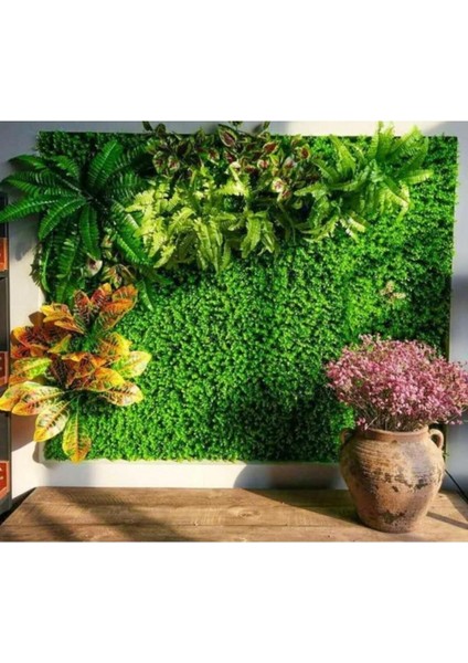 Tekno Trust Yapay Çiçek Duvar Kaplama 1m2 100*100CM Panel Şimşir Dik Duvar Uygulama