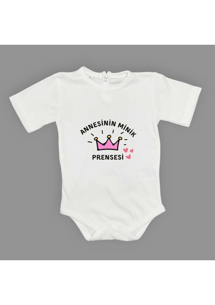 Annesinin Minik Prensesi Kısa Kol Çıtçıtlı Badi MNK0613