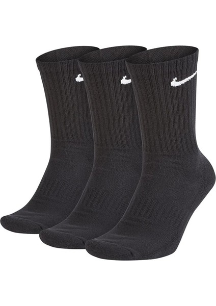 Dri Fit Everyday Cotton Cushioned Crew 3 Pr Siyah Çorap 3 Çift Siyah