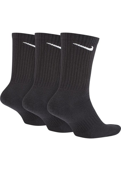 Dri Fit Everyday Cotton Cushioned Crew 3 Pr Siyah Çorap 3 Çift Siyah