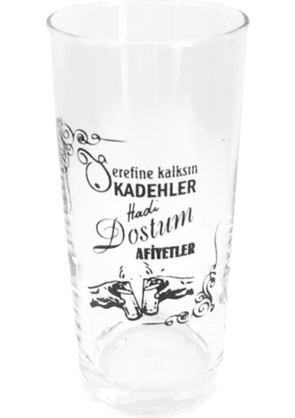 Kalksın Kadehler Yazılı Cam Rakı Bardağı 2 Adet Bardak Set Hediyelik