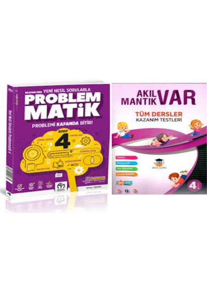 4. Sınıf Kolaydan Zora Sorularla Problemmatik ve Akıl Var Mantık Var Tüm Dersler Kazanım Testleri