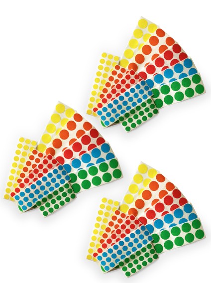 5 Renk 3 Set Ekstra Nokta Etiket | Etkinlik Materyalı | 5 Renk | 750 Adet