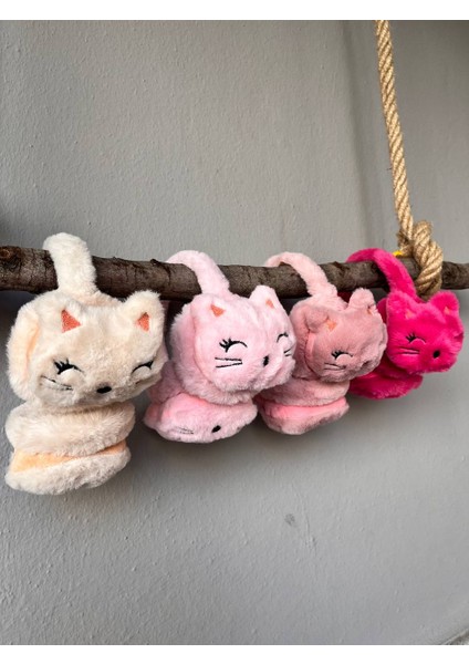 Çocuklar Kulaklık Soğuktan Koruyucu Kulaklı Kedi Suratlı Angora Iplikli Peluş Kulaklık indirimleri