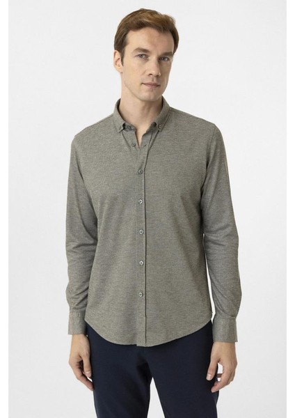 Süvari Örme Uzun Kol Gömlek