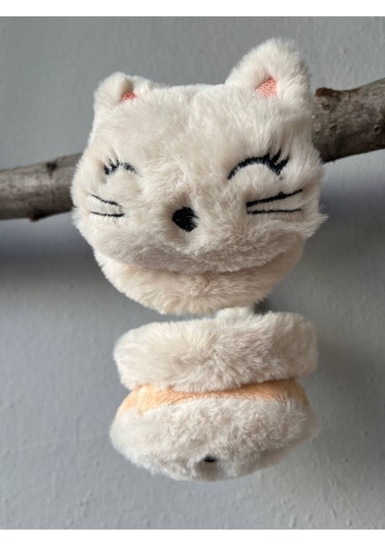 Çocuklar Kulaklık Soğuktan Koruyucu Kulaklı Kedi Suratlı Angora Iplikli Peluş Kulaklık