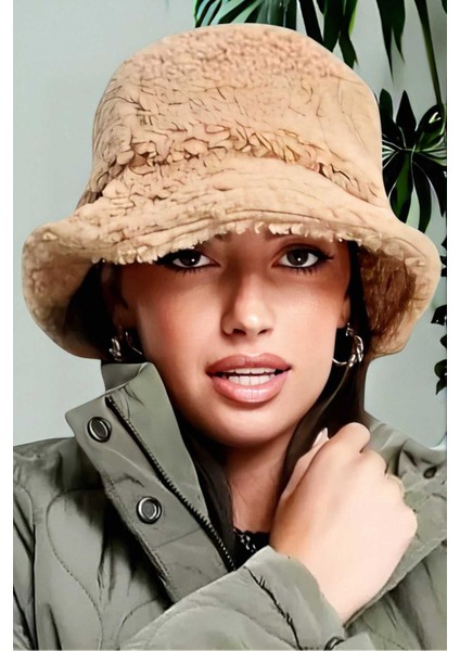 Kadın Teddy Peluş Bucket Şapka