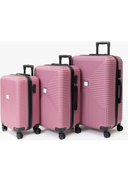 Stream Rose Abs Kabin Orta ve Büyük Boy Tekerlekli 3'lü Valiz Seti