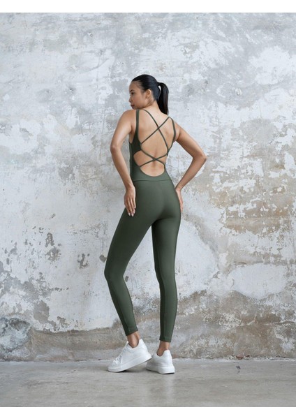 Kadın Haki Yoga Pilates Tulumu indirimleri