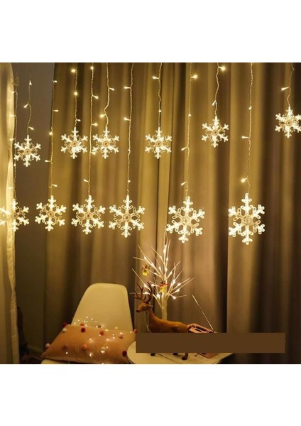 3 Metre Led Işıklı 10'lu Kar Tanesi Işık Zinciri Dekoratif Fişli Aydınlatma fiyatları