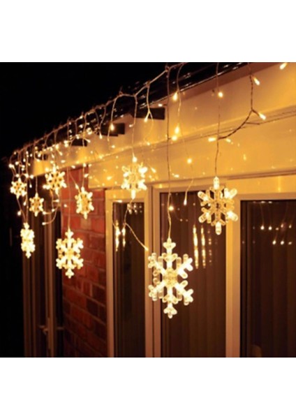 3 Metre Led Işıklı 10'lu Kar Tanesi Işık Zinciri Dekoratif Fişli Aydınlatma fırsatları