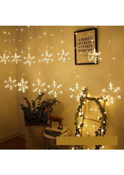 3 Metre Led Işıklı 10'lu Kar Tanesi Işık Zinciri Dekoratif Fişli Aydınlatma indirimleri