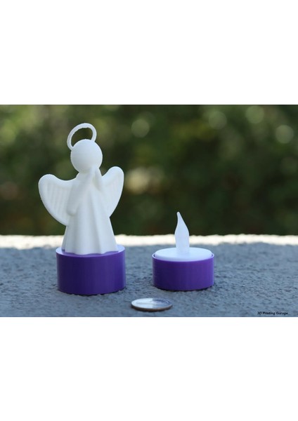 Yılbaşı Melek Şeklinde Mumluk (Elektrikli Mum Dahil)