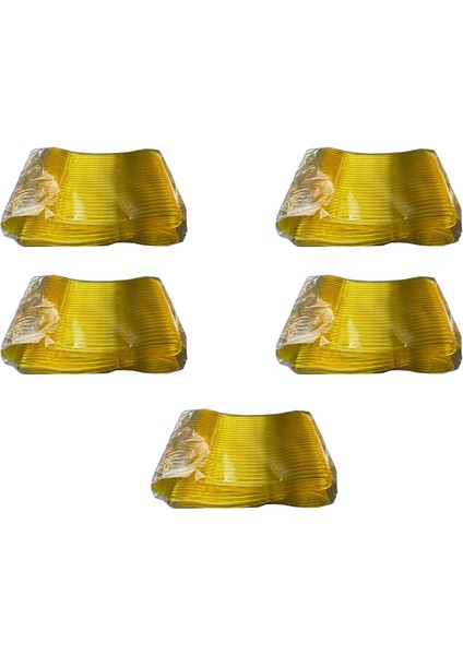 Plastik Şeffaf Sarı Sup Kaşık - Tatlı Dondurma Kaşığı - 12.5 cm . - 50 Adetlik 5 Paket
