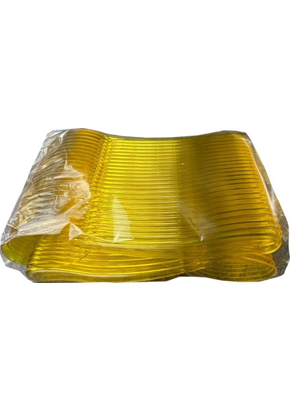 Plastik Şeffaf Sarı Sup Kaşık - Tatlı Dondurma Kaşığı - 12.5 cm . - 50 Adetlik 5 Paket