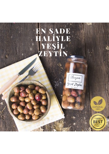 Yeşil Zeytin %100 Katksız Cam Şişe