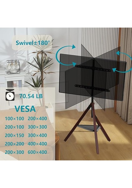 Tripod Tv Standı ve Montajı, Zemin Montajlı, Yüksekliği Ayarlanabilir