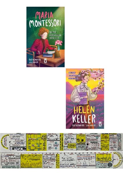 Maria Montessori - Helen Keller 2 Kitap - Ülkü Hazman Hür – Matematik Öğreten Cetvel