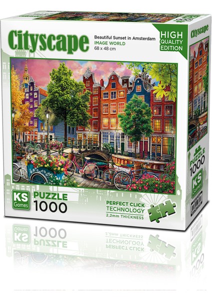 Beautiful Sunset In Amsterdam 1000 Parça Puzzle