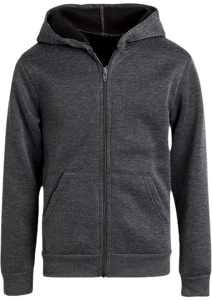 Çocuk Unisex Pamuklu Kapüşonlu Fermuarlı Sweatshirt fırsatları