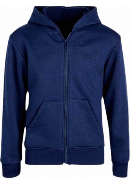 Çocuk Unisex Pamuklu Kapüşonlu Fermuarlı Sweatshirt fırsatları