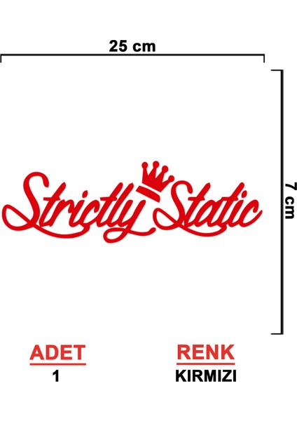 Strictly Static Sticker Model 1 - Strictly Sticker - Araba Sticker - Oto Sticker - Cam Sticker